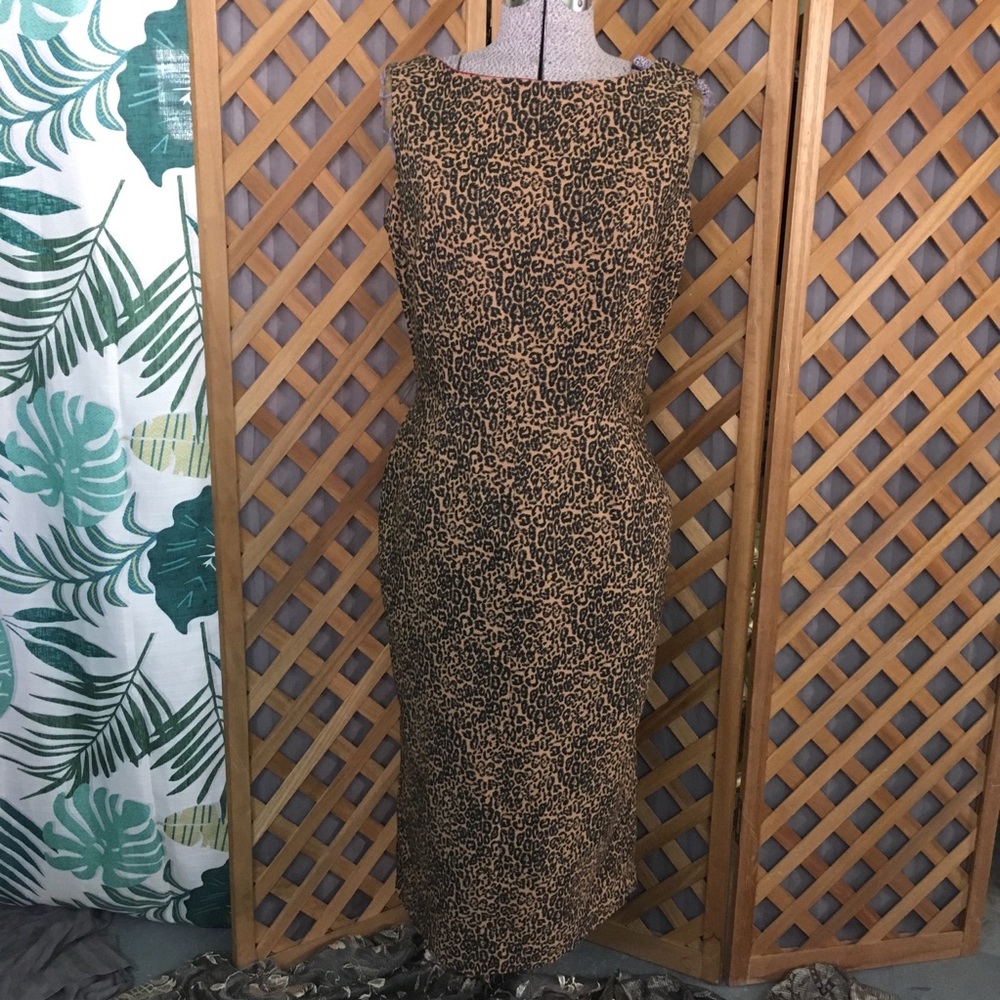Leopard Wiggle Pinup Dress Tatyana XL Retro